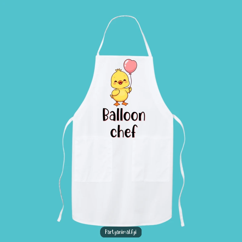 Funny Yellow Duck Balloon Apron - Kitchen & Cheerful Humor Gift