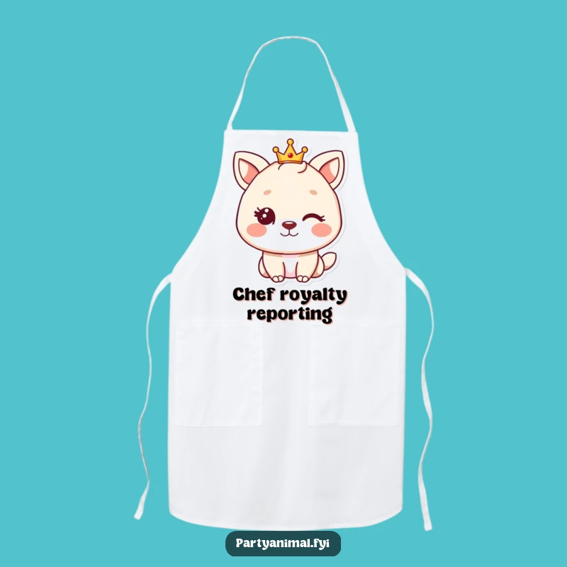 Funny Winking Animal Crown Apron - Cook Like a King or Queen!