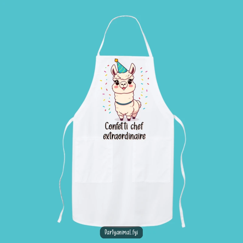 Funny Llama Party Apron: Cook Up Fun with a Juggling Confetti Llama