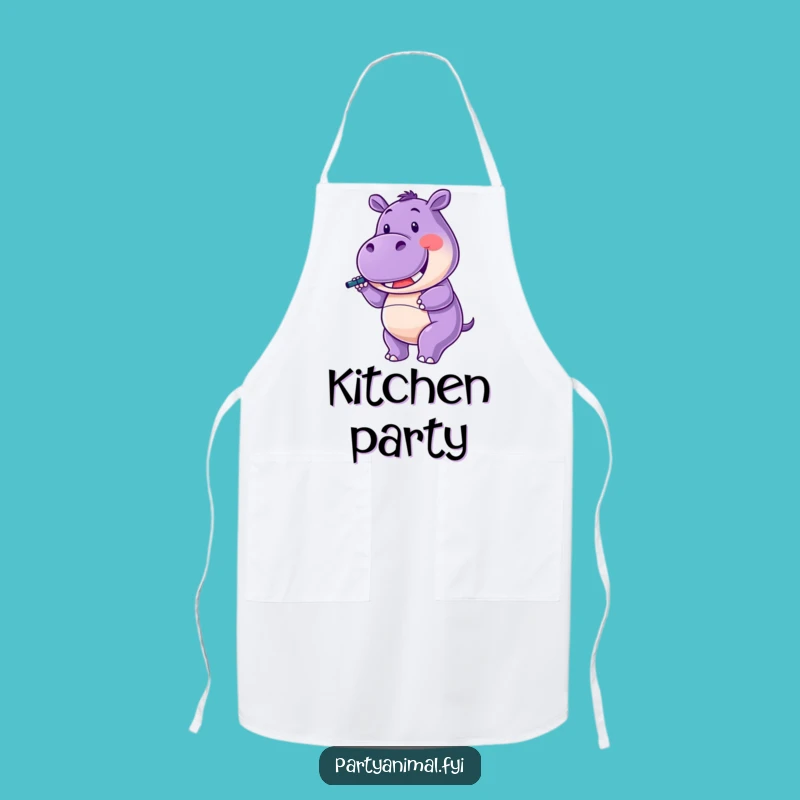 Funny Hippo Apron: Party Chef, Celebration Time, Great Funny Gift