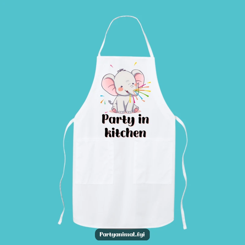 Funny Kawaii Elephant Streamer Apron: Cook Up Festive Fun!