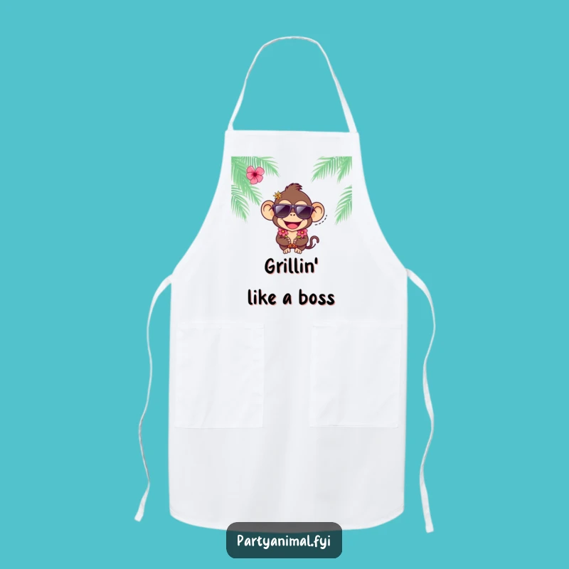 Funny Monkey Sunglasses Apron - Joyful Tropical Kitchen Gift