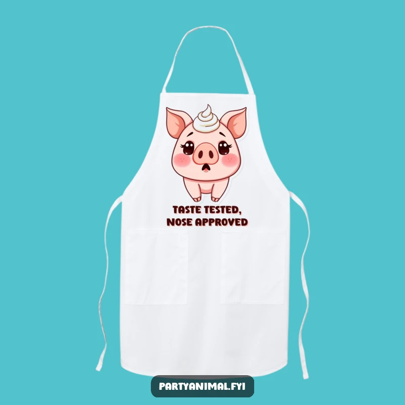 Funny Pig Frosting Apron - Kitchen Humor Gift for Messy Cooks