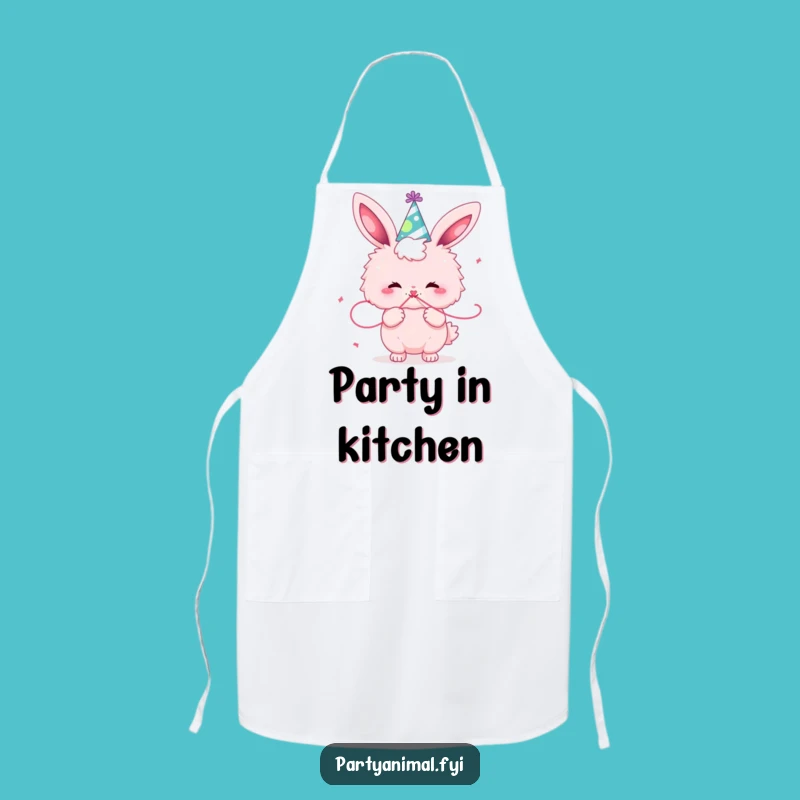 Funny Pink Bunny Party Apron - Baking & Celebration Humor Gift