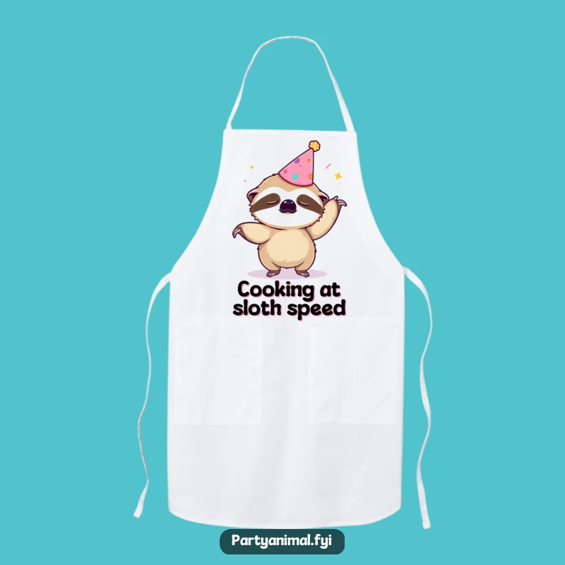 Funny Sloth Macarena Apron: Sleepy Chef Dance Party, Hilarious Kitchen Gift