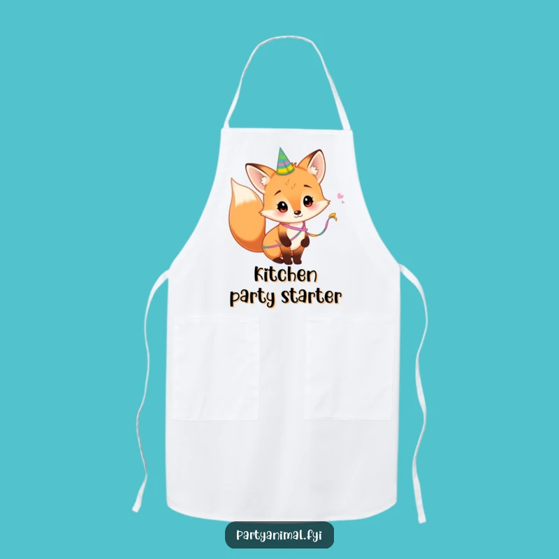 Funny Fox Apron: Party Tail Surprise - Kitchen Fun Gift!