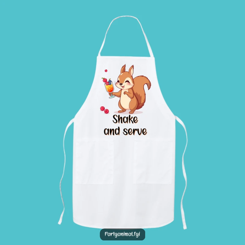 Funny Squirrel Cocktail Apron: Chef Squirrel Berry Juggling, Hilarious Kitchen Gift
