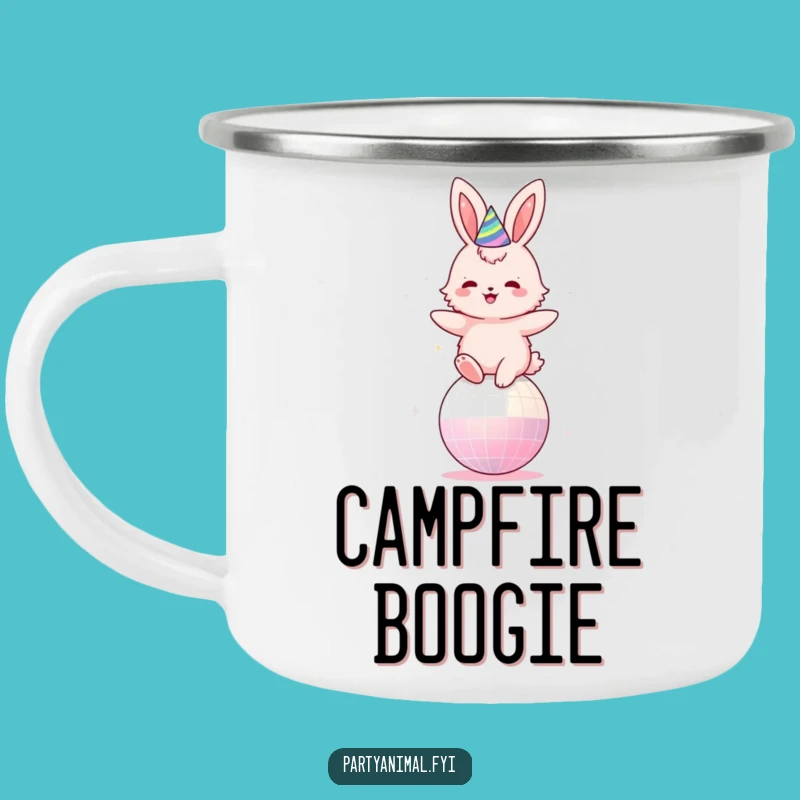 Funny Disco Bunny Camping Mug: Adventure with a Party Spirit Gift