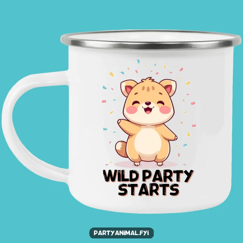 Campfire Chuckles: Funny Animal Confetti Juggling Camping Mug