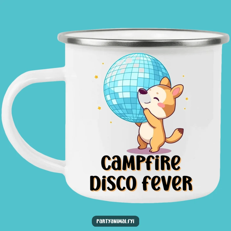 Funny Disco Animal Camping Mug: Party Under the Stars with this Hilarious Character!