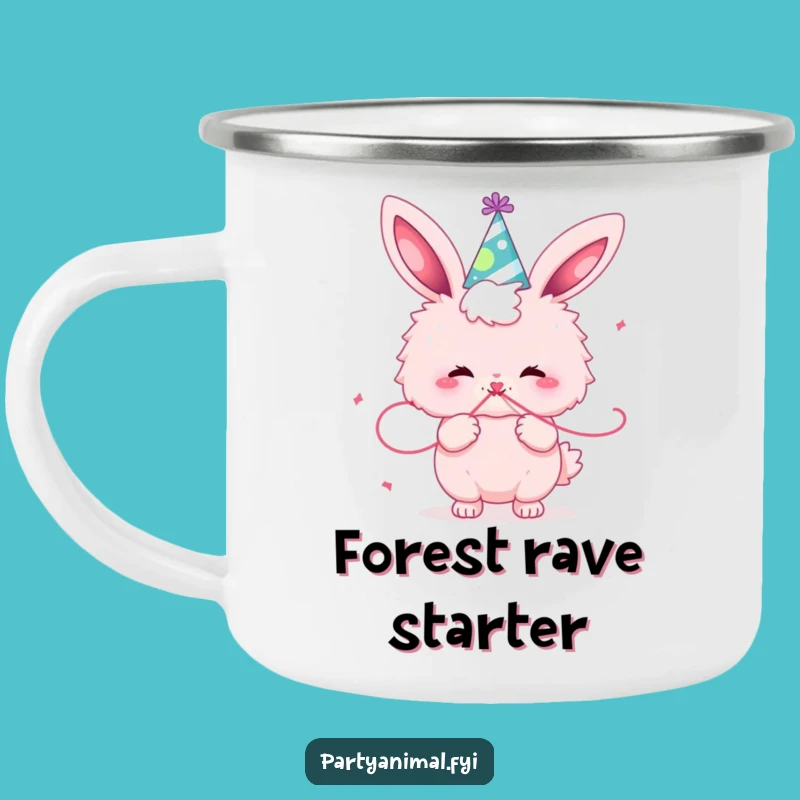 Funny Pink Bunny Party Camping Mug - Outdoor Celebration Humor Gift