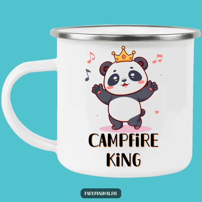 Funny Dancing Panda Crown Camping Mug - Royal & Groovy Outdoor Gift