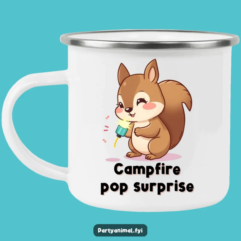 Funny Kawaii Squirrel Party Popper Camping Mug: Your Adventure Discovery Tool!