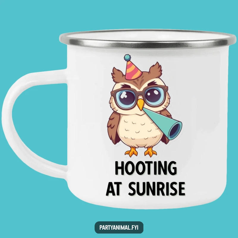Funny Owl Glasses Party Horn Camping Mug: Durable & Festive Drinkware, Great Funny Gift!