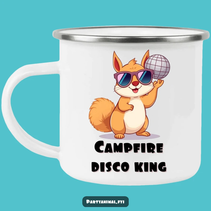 Funny Squirrel Disco Camping Mug: Adventure Fuel with Cool Vibes