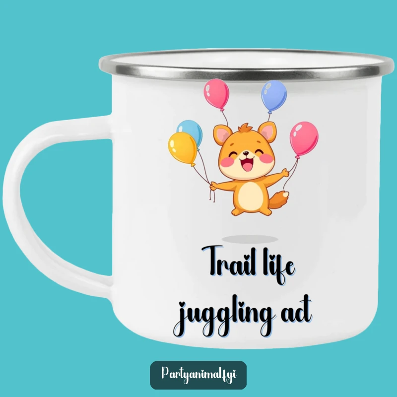 Funny Juggling Animal Camping Mug: Adventure with this Cheerful Character!