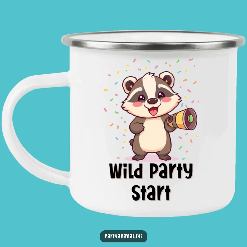Funny Badger Confetti Camping Mug: A Blast of Fun Outdoors