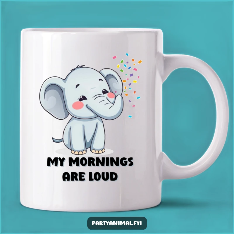 Funny Elephant Confetti Mug - Cheerful Party Blower Gift for Joyful Mornings