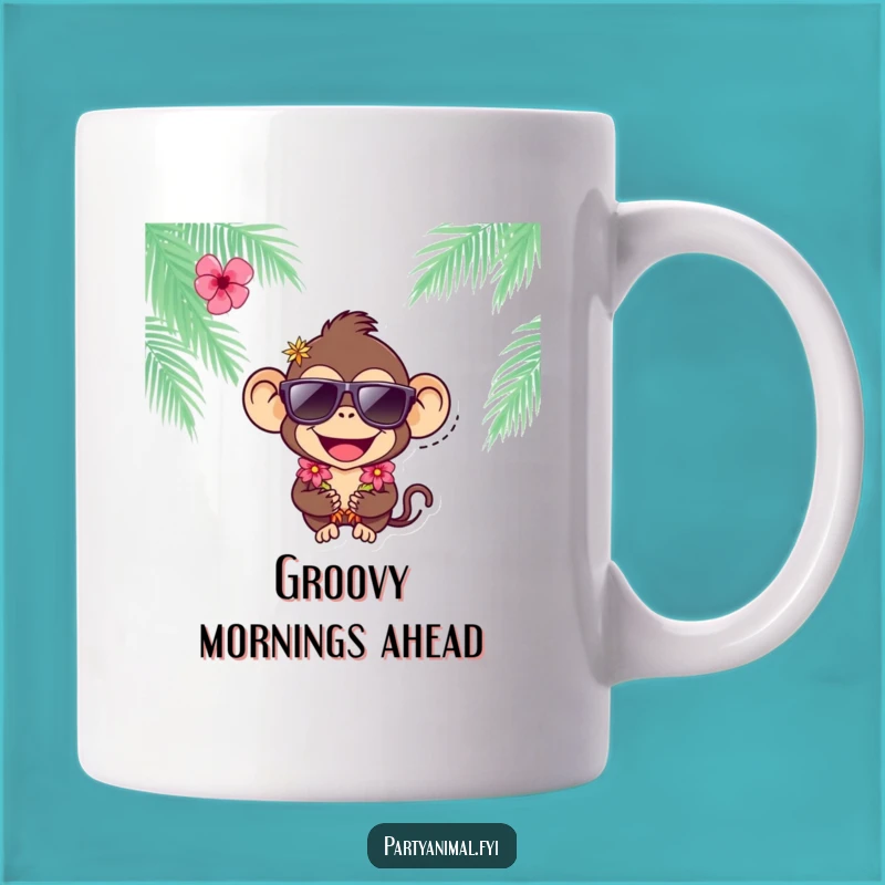 Funny Monkey Sunglasses Mug - Joyful Tropical Vibes Gift
