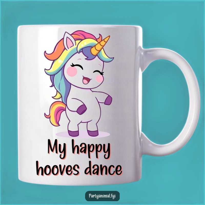 Funny Unicorn Dance Mug: Giggling Rainbow Mane Unicorn Makes a Perfect Funny Gift