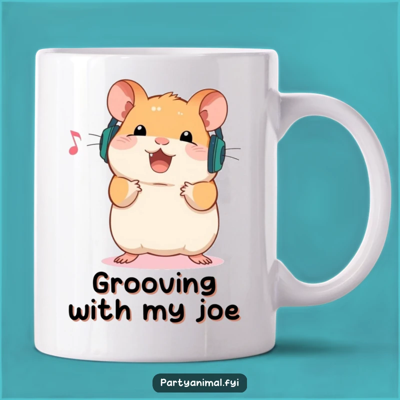 Funny Hamster Mug: DJ Vibes with Headphones - Perfect Music Lover Gift!
