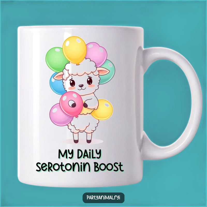 Funny Sheep Balloon Stack Mug: Whimsical & Cheerful Gift for Joyful Mornings