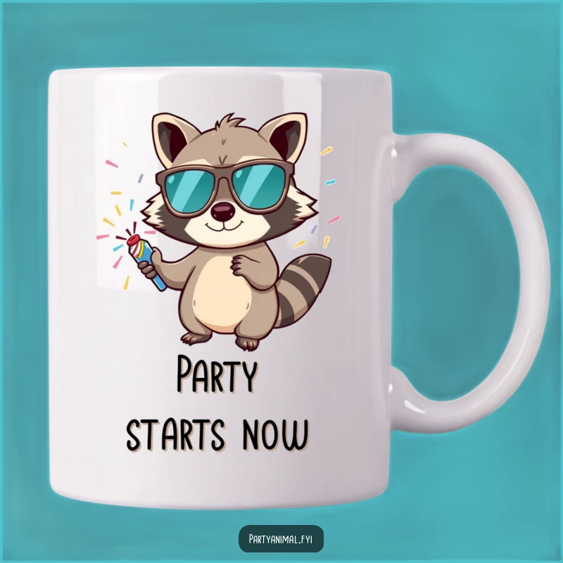 Funny Raccoon Mug: Party Animal Gift, Mischievous Sunglasses Character