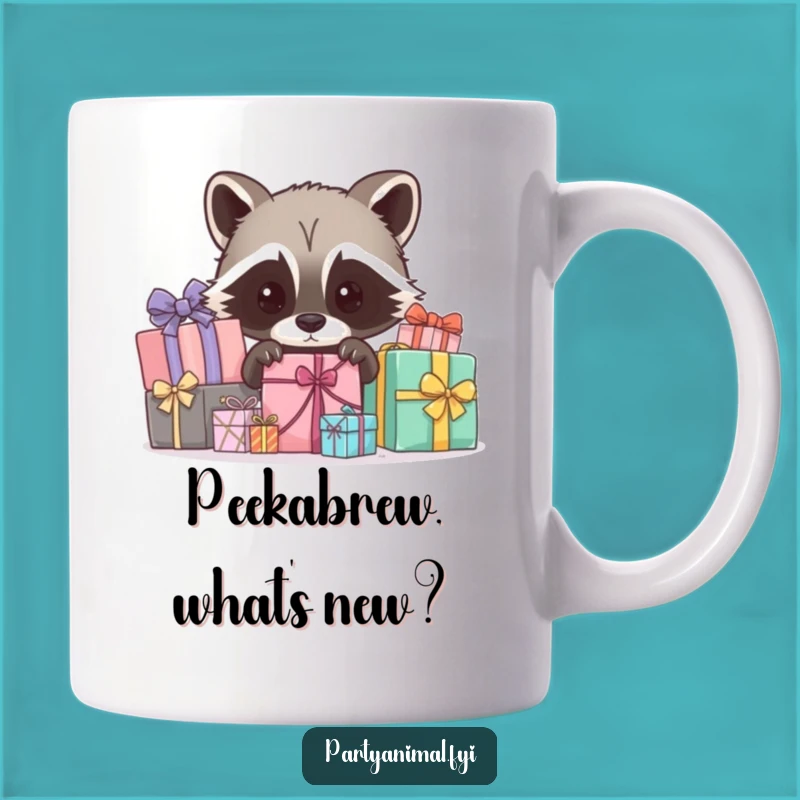 Funny Raccoon Gift Mug: Curious Peeker, Perfect Funny Gift