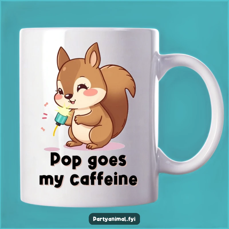 Funny Kawaii Squirrel Party Popper Mug: A Curious Gift for the Inquisitive!