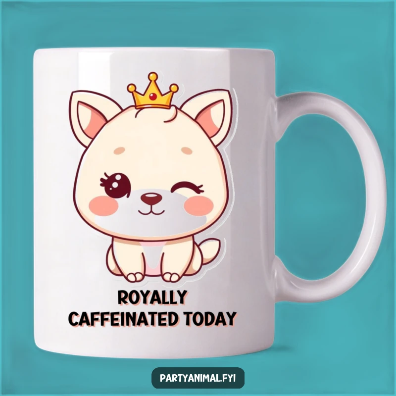 Funny Winking Animal Crown Mug - Hilarious Royal Pet Gift Idea