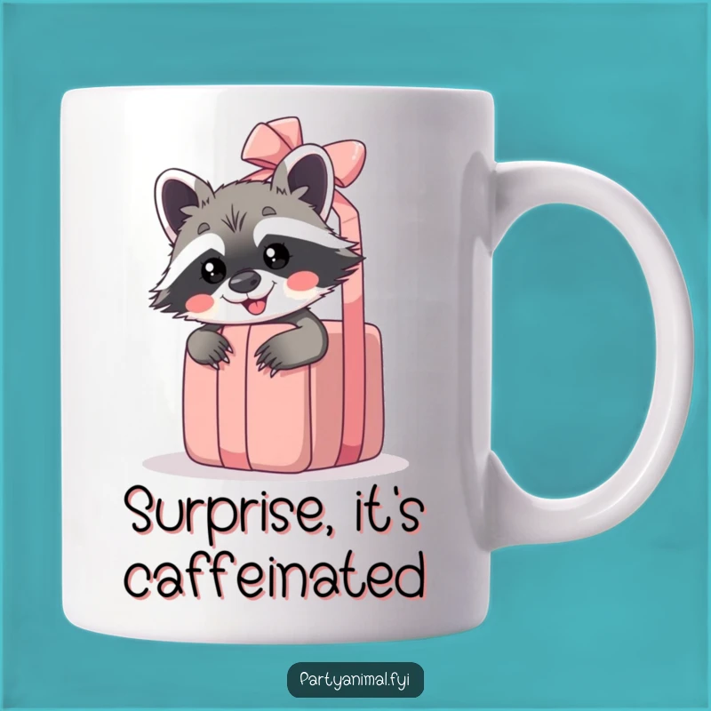 Funny Raccoon Gift Mug: Peek-a-Boo Mischief and Hilarious Surprise!