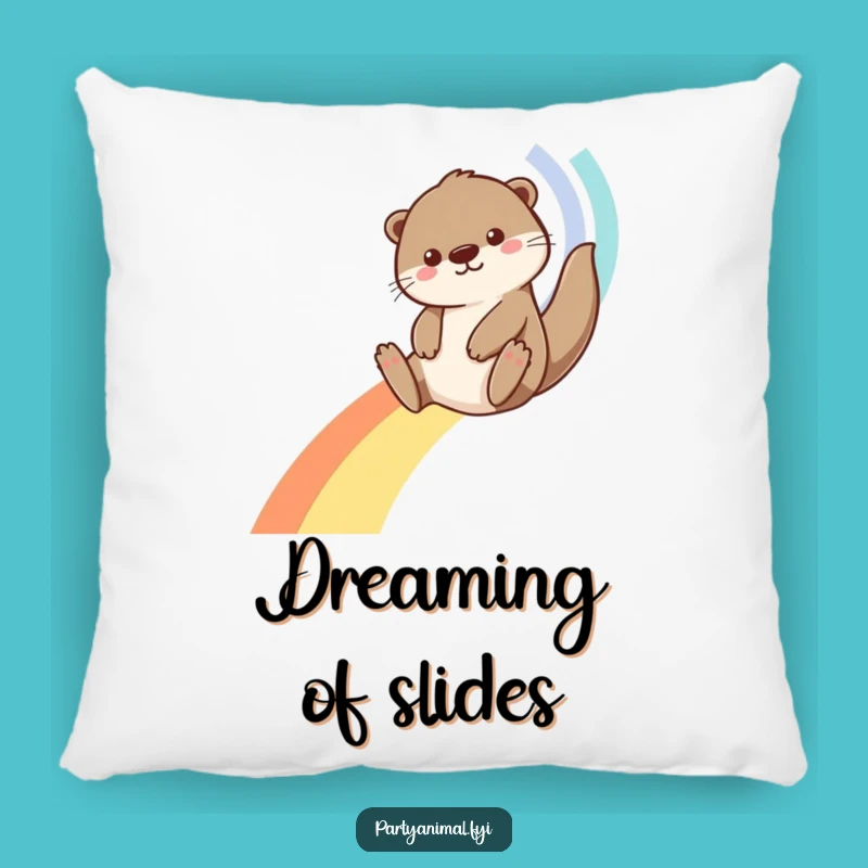 Funny Otter Rainbow Streamer Pillow: Cozy Comfort and Hilarious Decor
