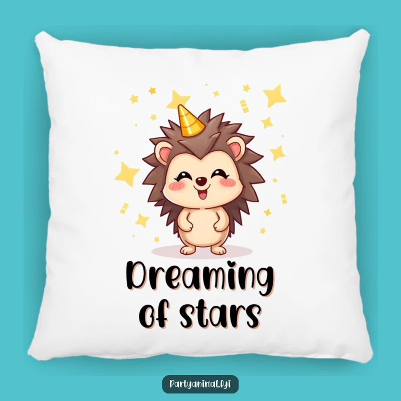 Funny Hedgehog Stars Pillow: Cozy Comfort with a Touch of Sparkle