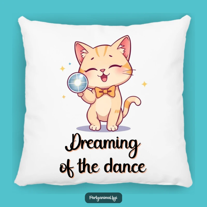 Funny Cat Bow Tie Disco Ball Pillow: Cozy & Chic Decor, Wonderful Funny Gift!