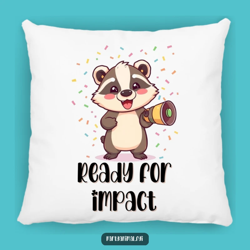 Funny Badger Confetti Pillow: Cozy Up with a Blast of Fun