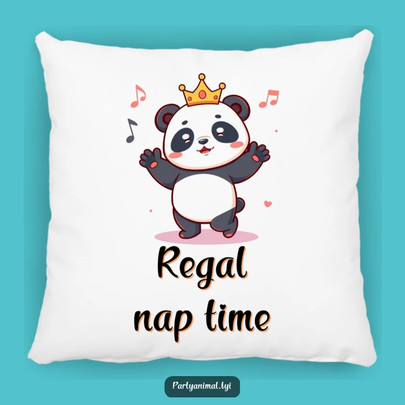 Funny Dancing Panda Crown Pillow - Cozy & Royal Accent Pillow Gift