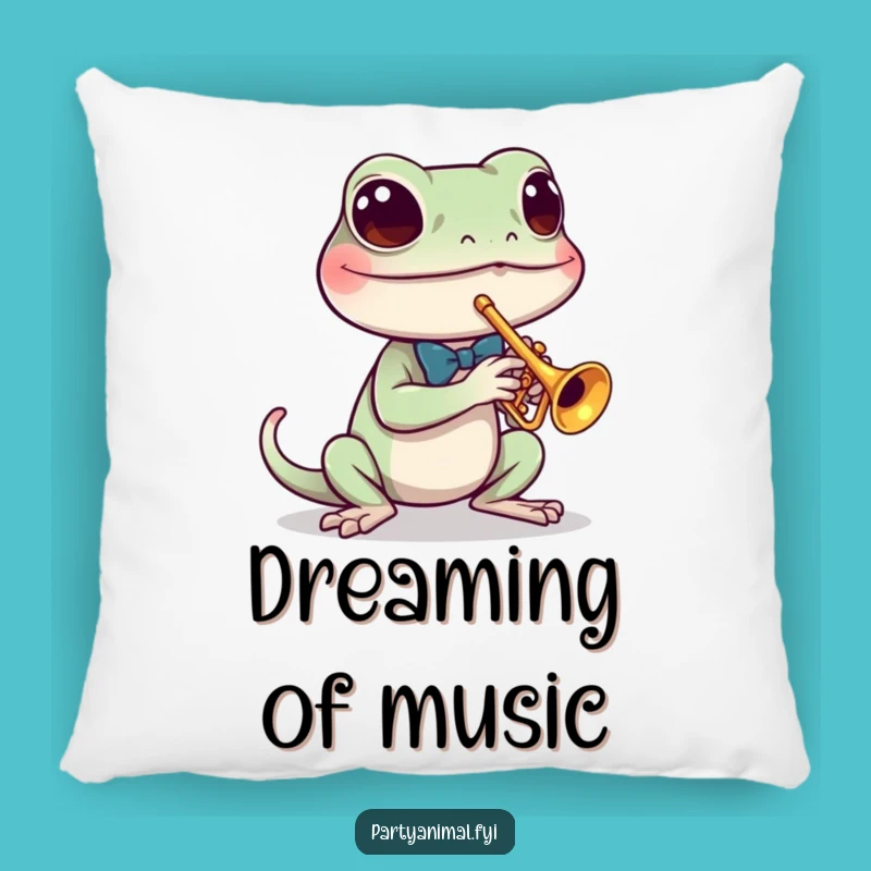 Funny Gecko Jazz Pillow: Cozy Comfort with Smooth Musical Vibes