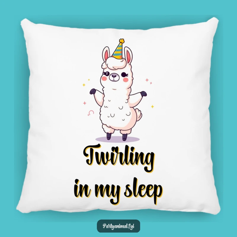 Funny Llama Dancing Pillow - Cozy & Sparkling Party Accent Pillow