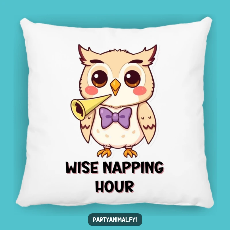 Funny Owl Pillow - Cozy Bow Tie Horn Accent Cushion, Perfect Funny Gift