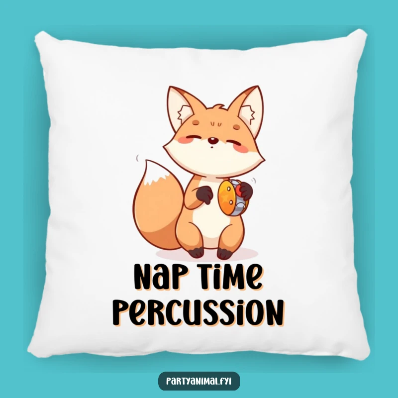 Funny Fox Tambourine Pillow: Cozy Comfort & Cute Art, Wonderful Funny Gift!