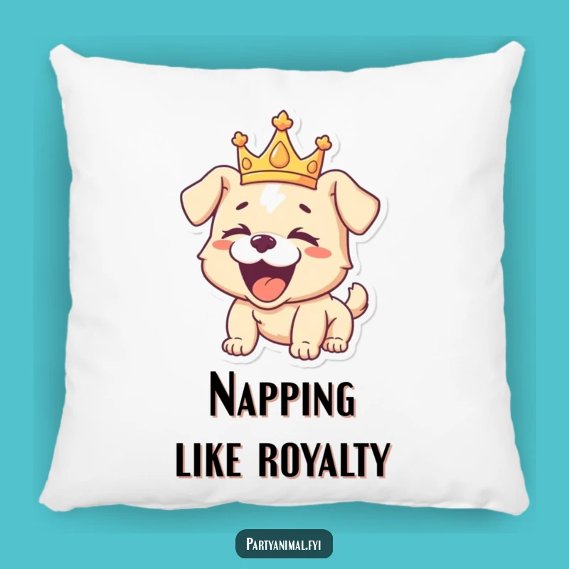 Funny Puppy Crown Pillow: Cozy Comfort Fit for a King