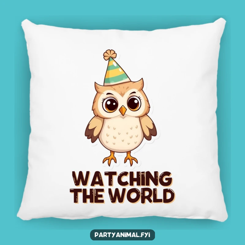 Funny Owl Party Hat Pillow: Cozy Comfort and Curious Charm