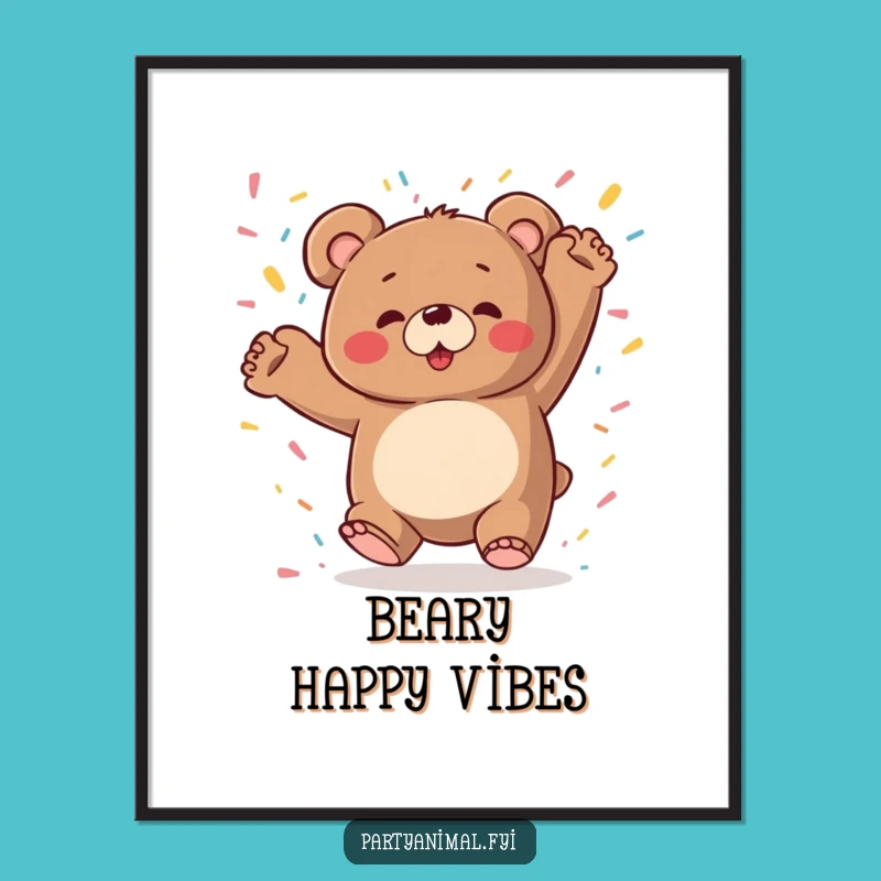 Funny Bear Art Print: Wild Dancer Decor, Perfect Funny Gift