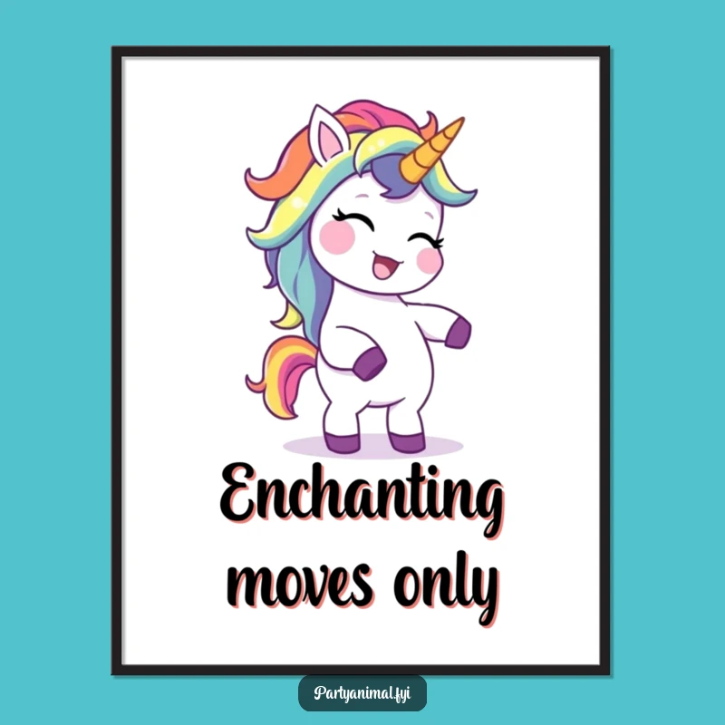Funny Unicorn Digital Art: Giggling Rainbow Mane Character's Silly Dance Download