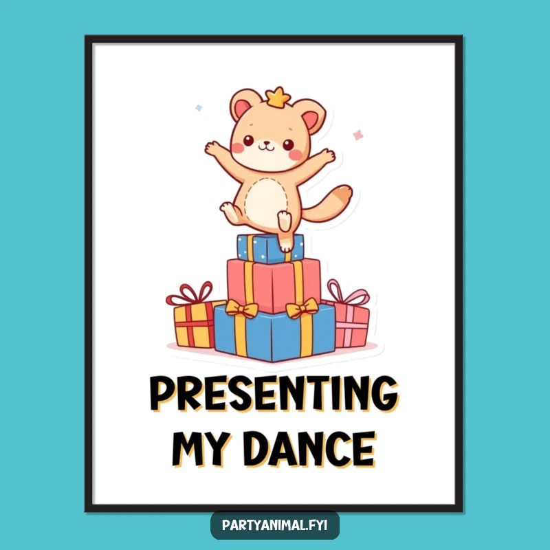 Funny Dancing Animal Presents Digital Art: Instant Celebration Download, Perfect Funny Gift