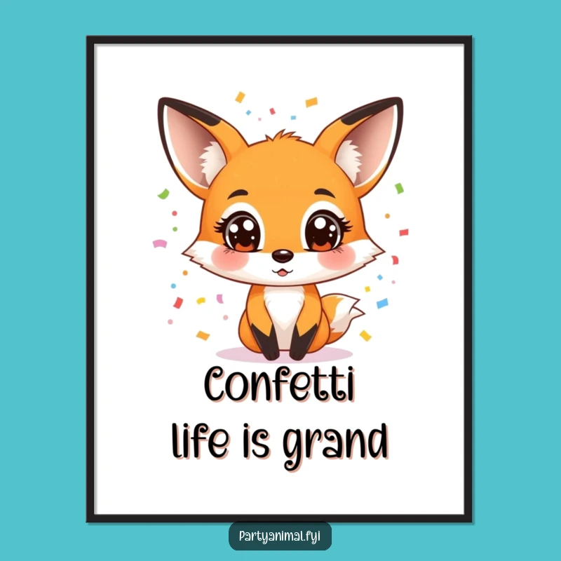 Funny Fox Juggling Confetti Digital Art - Instant Party Vibe Download