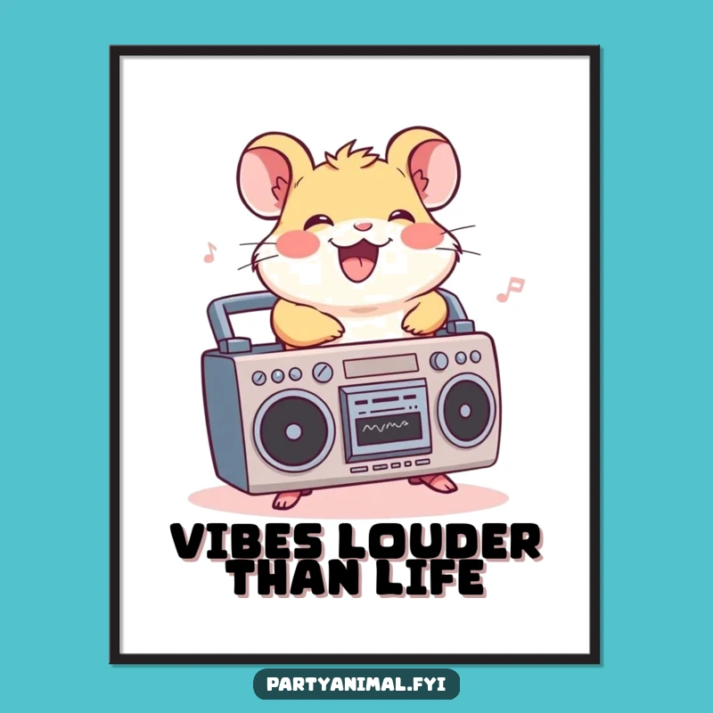 Funny Hamster Digital Art: Cheerful Rider Grooving Music Download