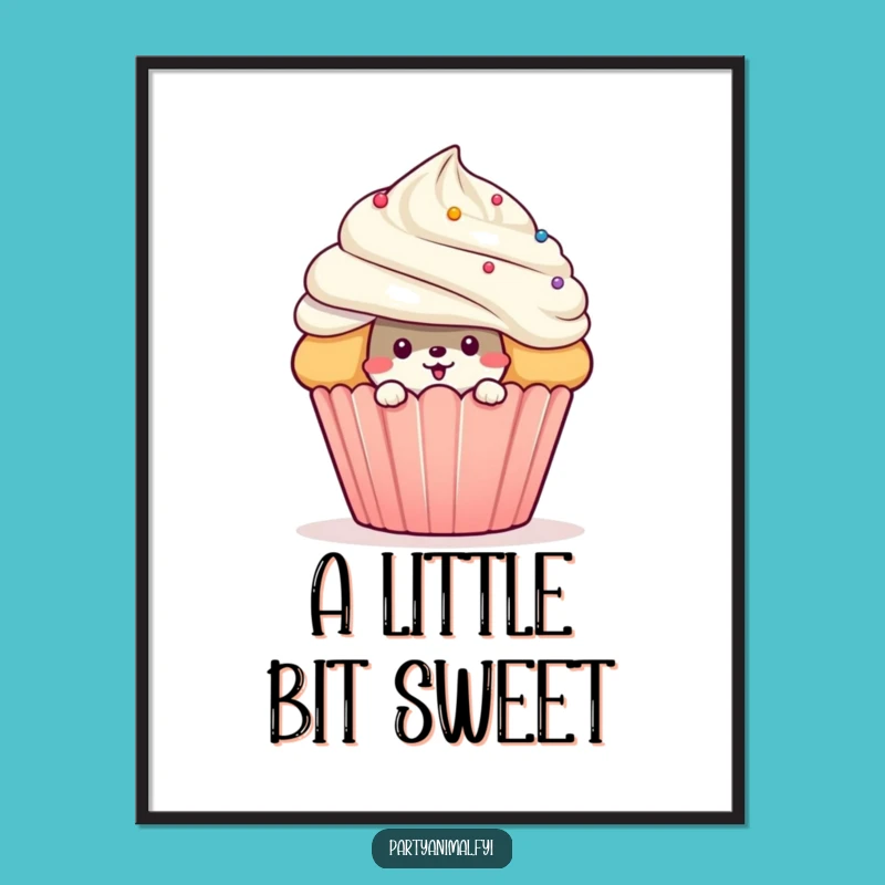 Funny Mischievous Animal Cupcake Digital Art: Instant Sweetness Download, Perfect Funny Gift