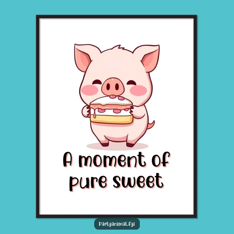 Funny Pig Digital Art: Blushing Snout Balance Cake Download