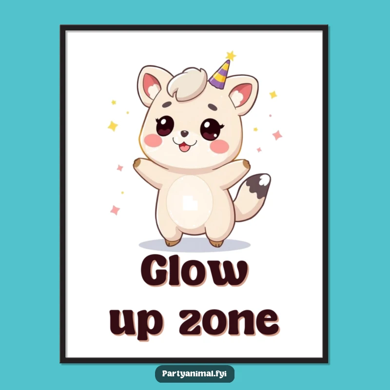 Funny Bouncing Animal Party Lights Digital Print - Instant Festive Art!